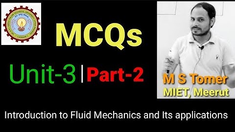 MCQs | Unit-3 | Unit-2 | Fluid | Fundamentals of Mechanical Engineering and Mechatronics
