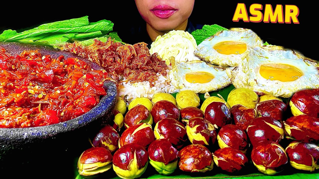 ASMR JENGKOL TUA 🤤 SAMBAL AYAM SUWIR PEDAS 🔥 TELUR MATA SAPI LUMER & LALAPAN MUKBANG INDONESIA