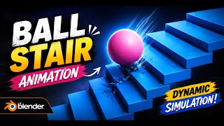 How to Make Ball Rolling Down Stairs Animation in Blender | Blender Physics Tutorial