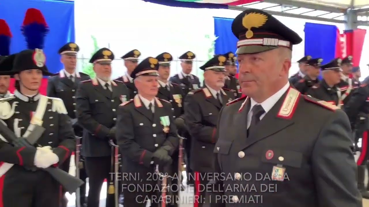 Terni, 208° anniversario dalla fondazione dell’Arma dei Carabinieri: i premiati