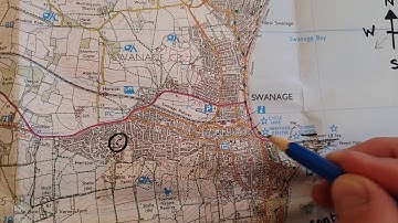 Compass directions on an OS map. Educational geography teaching resource.