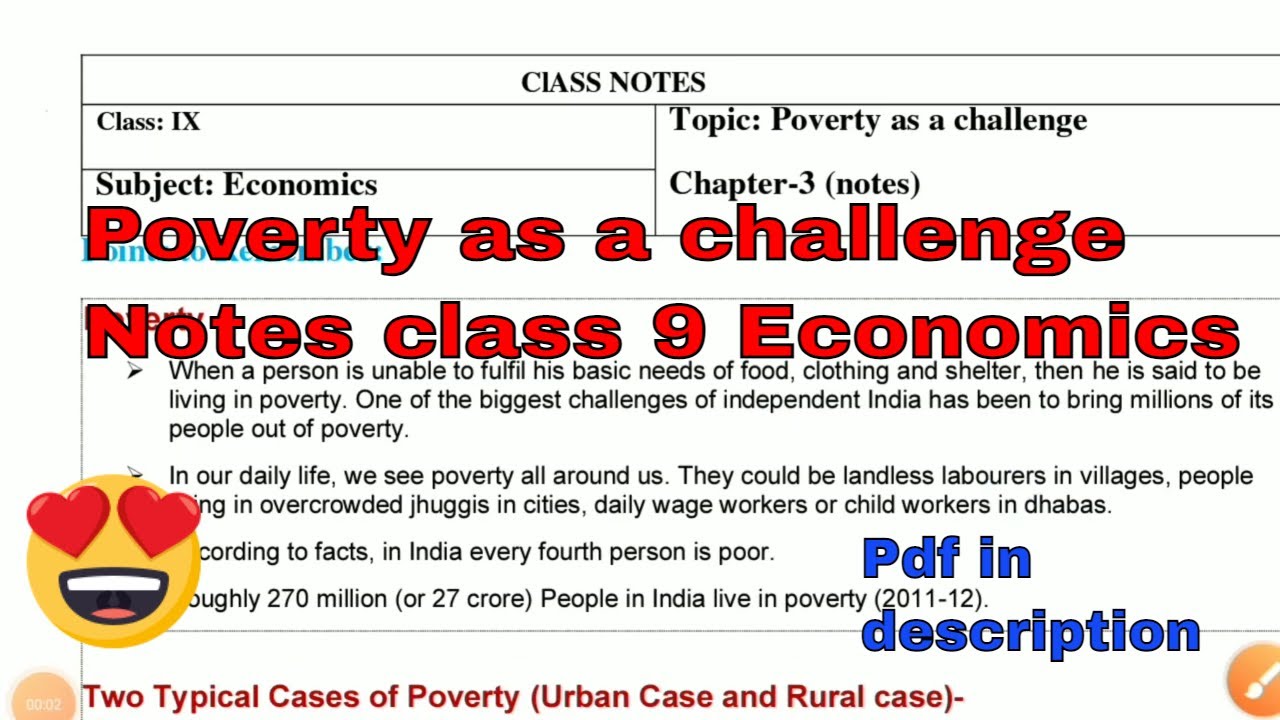 poverty as a challenge class 9 assignment pdf