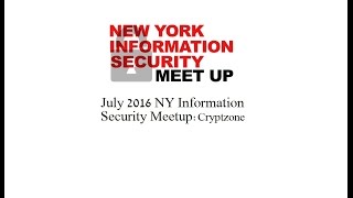July NY Information Security Meetup: Cryptzone Update
