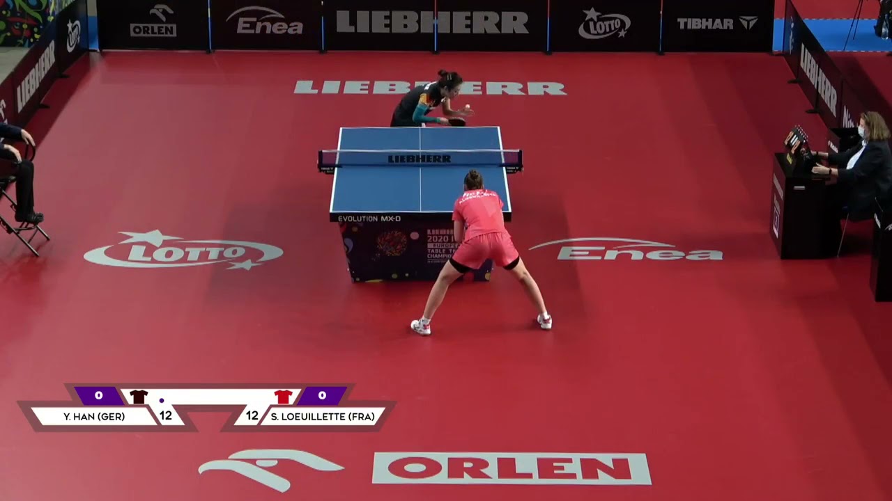 Han Ying  VS Loeuillette Stéphanie - 16ème de finale simple dames - Championnats d'Europe