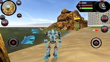 Süper Kahraman Robot Köpekbalığı Oyunu -  Robot Shark Transformation by Naxeex #3 - Android Gameplay