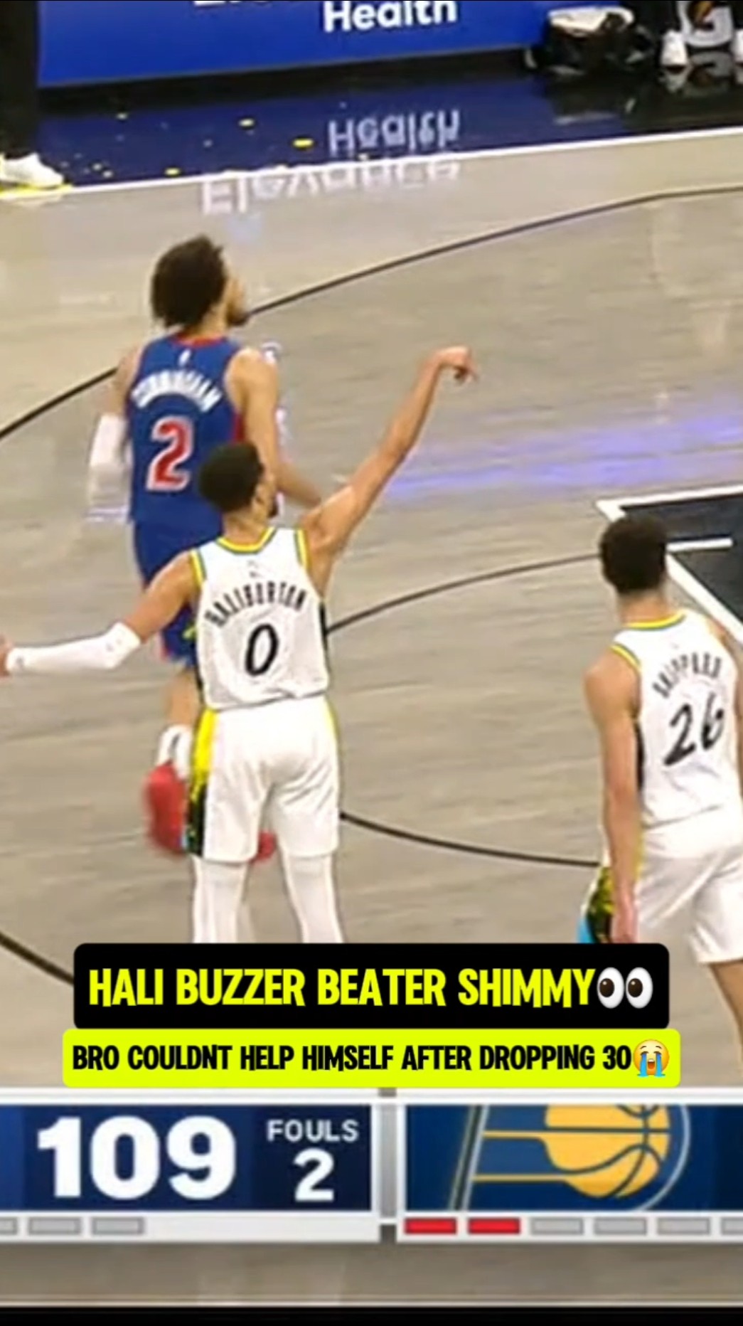 Hali TROLLING Beasley 3pt celly?