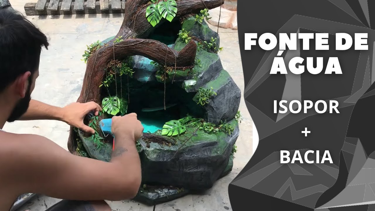 Como fazer uma Cascata com Bacia e Isopor DIY / How to make a waterfall with styrofoam and basin