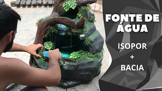 Como fazer uma Cascata com Bacia e Isopor DIY / How to make a waterfall with styrofoam and basin