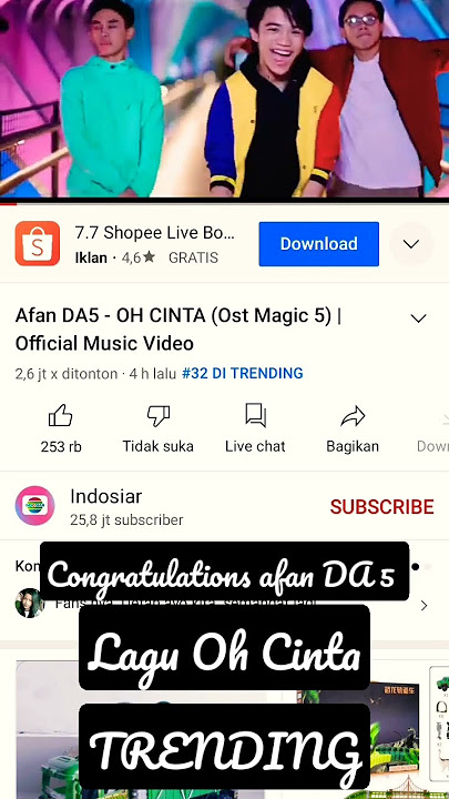 AFAN DA 5 OH CINTA (OST MAGIC 5) TRENDING #afanda5 #magic5 #shorts #Laguohcinta