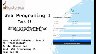 Aathif Sabaahath Suhail | Web Programming I - Task 01 | Responsive Sign-In & Sign-Up Page