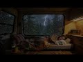 Thunderstorm Night in a Cozy Camper ⚡🌧️ Fall Asleep Fast with Rain &amp; Lightning Sounds (3 Hours)
