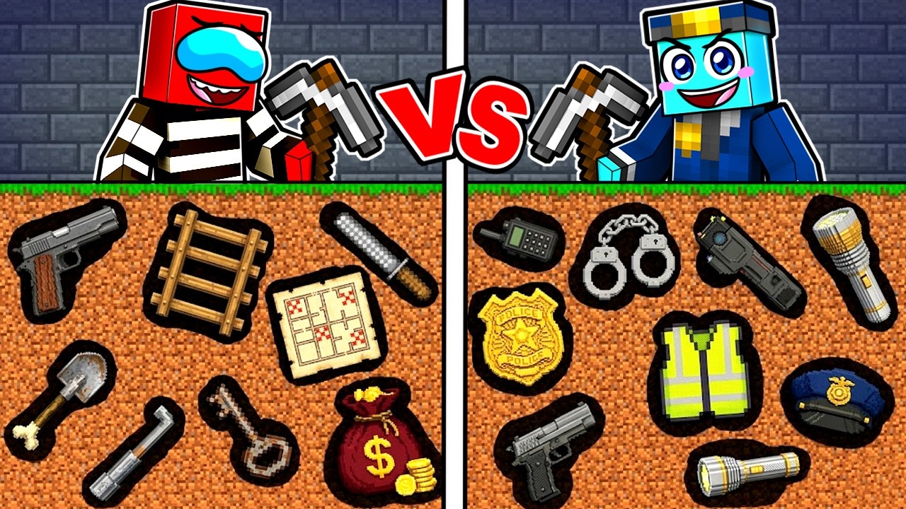 CRIMINALES vs POLICIAS Batalla de Mineria en Minecraft!