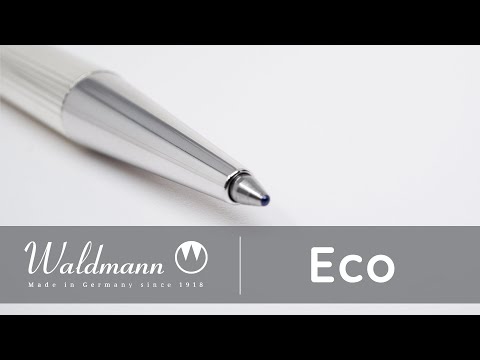 Waldmann Eco Ballpoint Pen | Lines Pattern | Silver