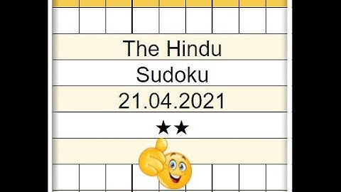 Today The Hindu Sudoku 2 Star Solution | 21.04.2021