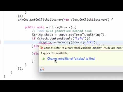Android Application Development Tutorial   29   Set Gravity within Java   YouTube