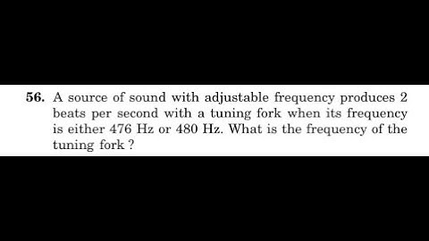A source of sound with adjustable frequency produces 2 beats per second with a tuning fork when its