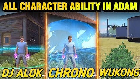 Use any character skill in adam character || Free Fire tips and tricks || Dj alok ability in adam