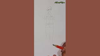 Drawing the Indonesian Army. One stroke