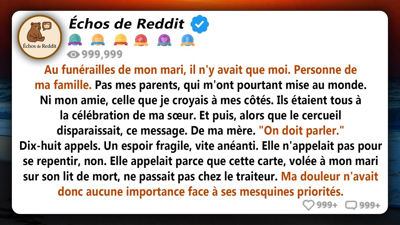 Ma sœur m'a appelée: sa carte de crédit, celle qu'elle a piqué à mon mari, a été refusée au traiteur