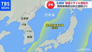 北朝鮮 弾道ミサイル発射か、飛翔体発射は約２週間ぶり