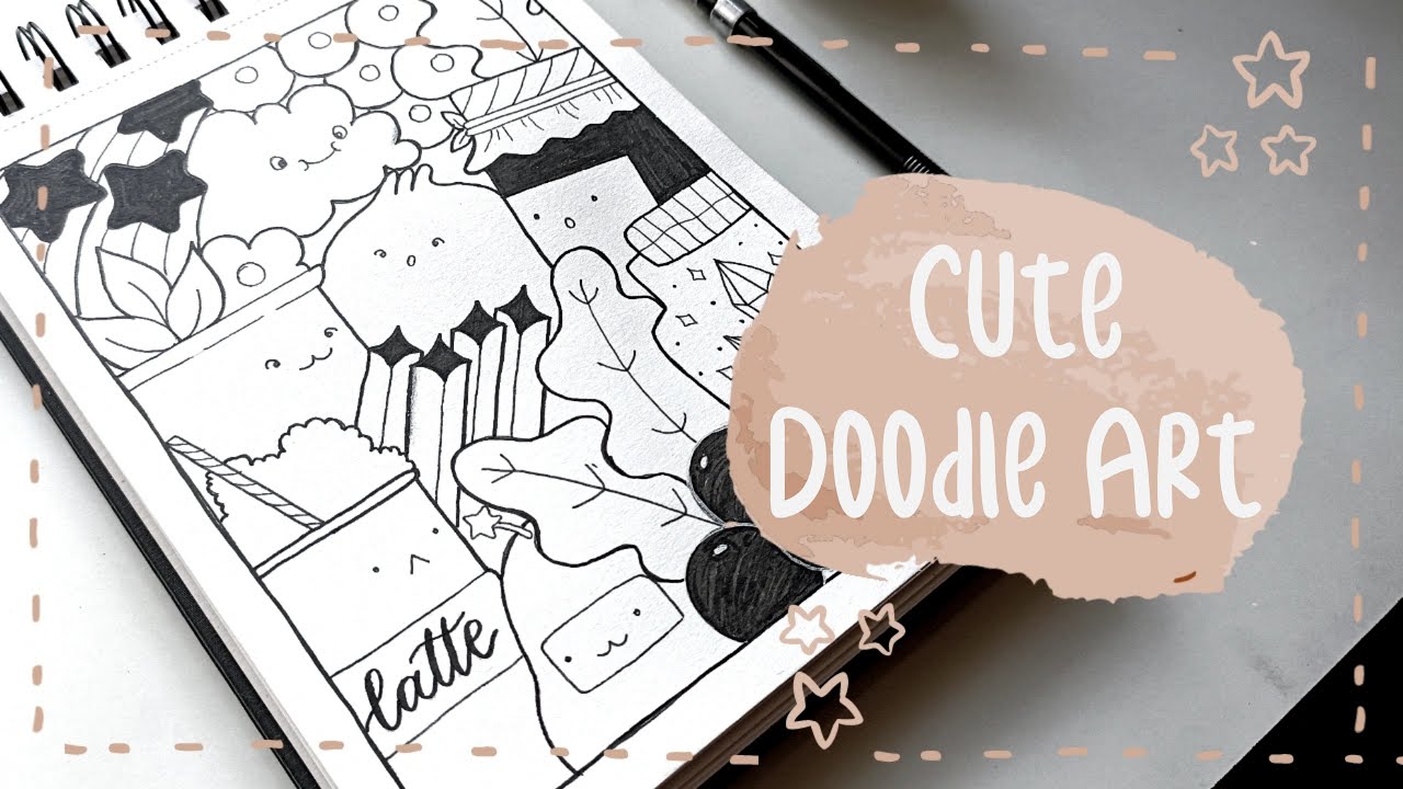 🦋Cute And Aesthetic Doodle Art 🎨| Step-By-Step Doodle For Beginners |  Doodle With Me 👩🏻 - Youtube