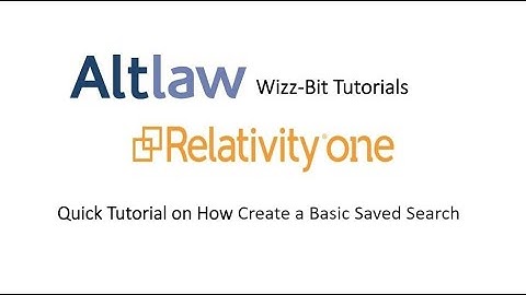 Create a Basic Saved Search in RelativityOne