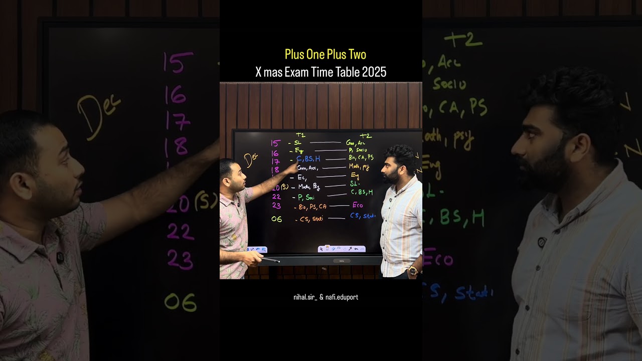 X-MAS Exam Timetable Published‼️| Eduport Plus Two