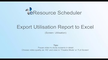 Export Utilisation Report to Excel – eRS Project Resource Planning