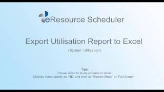 Export Utilisation Report to Excel – eRS Project Resource Planning