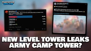 New Level Tower Leaks! Army Camp Tower? | TDS (Roblox)