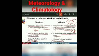 Meteorology and Climatology