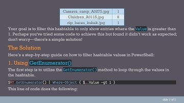 How to Filter Hashtable Values in PowerShell