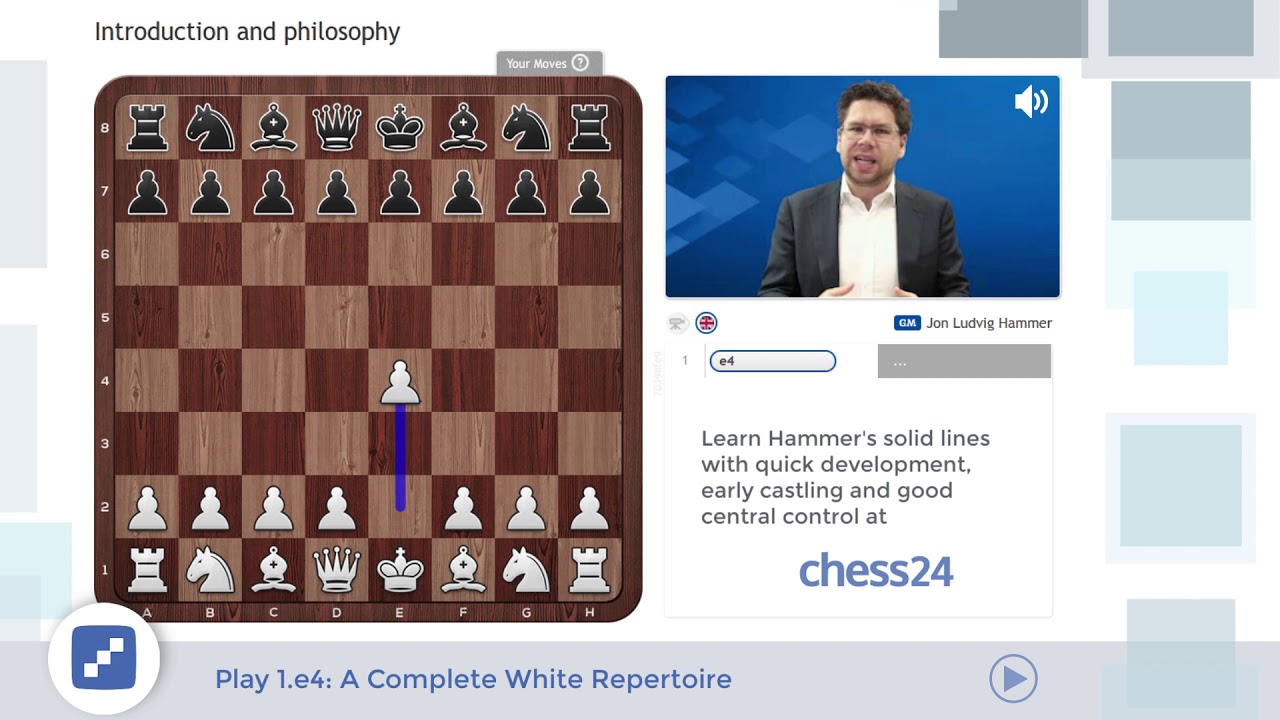 New Chess Series: 1.e4 A Complete White Repertoire by GM Jon Ludvig Hammer