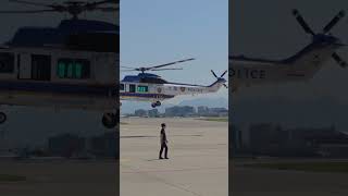 경찰헬기 순찰 이륙