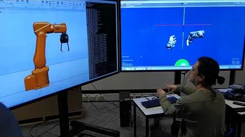 ABB Robot Teleoperation with Leap Motion controller (Simulation)