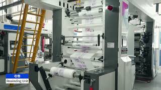 BFYT-B 6 Color Stack Type Flexo Printing Machine (1200mm) - High Speed PE Film Printing