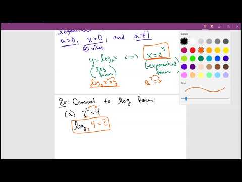 Math 96: Logarithmic