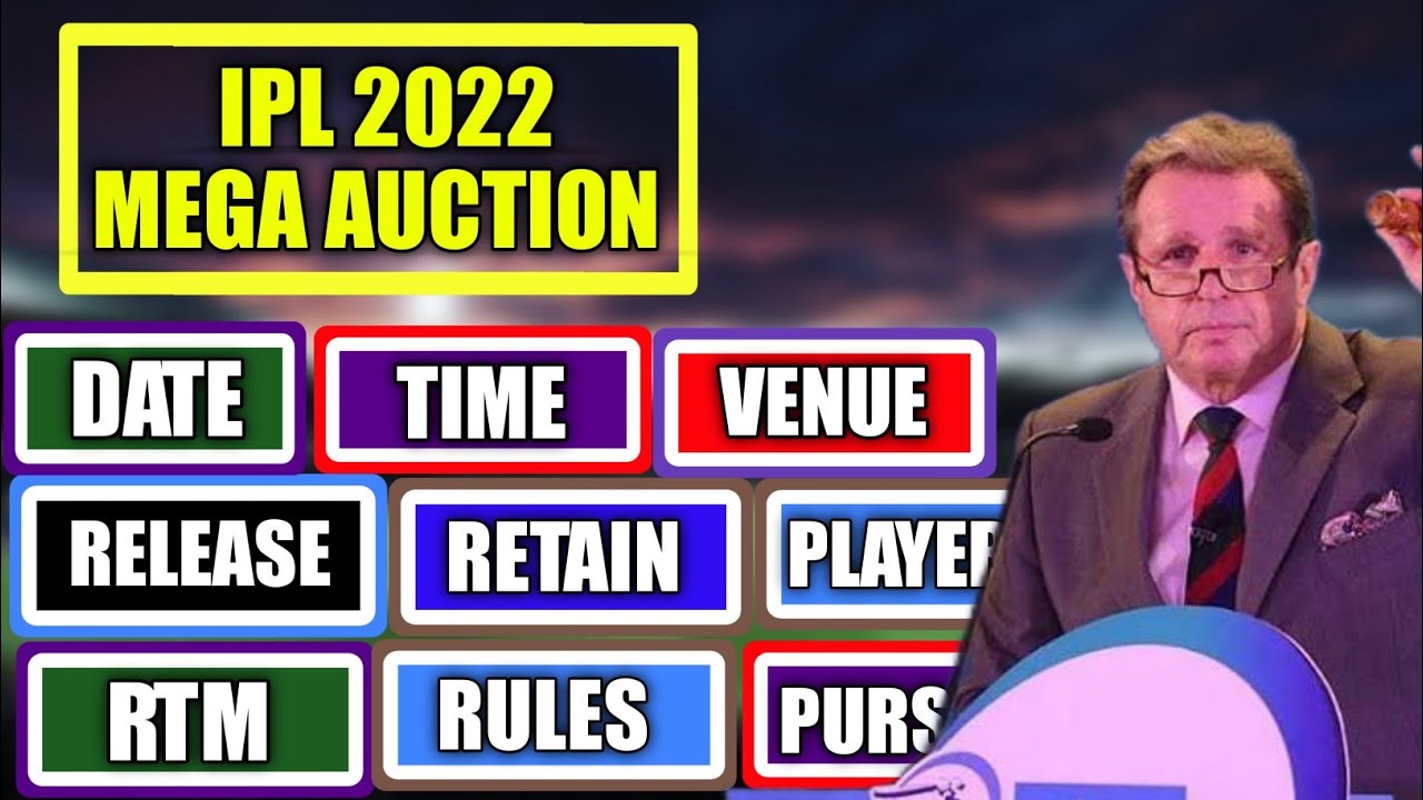 IPL 2022 Mega Auction - Date, Time, Venue, Retain & Release Policy and RTM Card for the Mega Auction