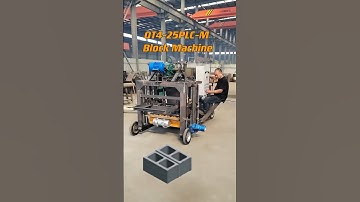 QT4-25PLC-M mobile concrete hollow block machine #blockmachine #brickmachine #cementbricks #canmax