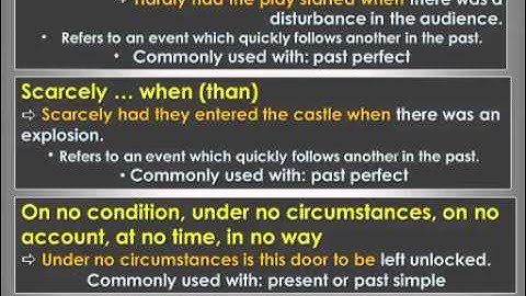 Inversions with Negative Adverbials