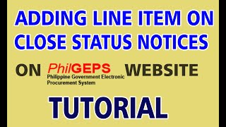 Details ADDING LINE ITEMS ON CLOSE STATUS NOTICES Guide