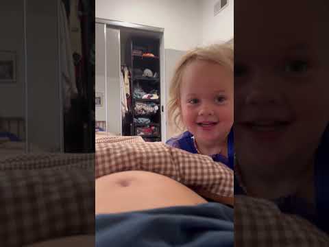 She Loves To Look At Him Through My Belly Button Baby Toddler Funny Family Motherhood Momlife
