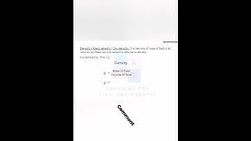 Density / Mass density in fluid mechanics #shorts, #youtubeshorts, #c4ce, #education #trending #F.M