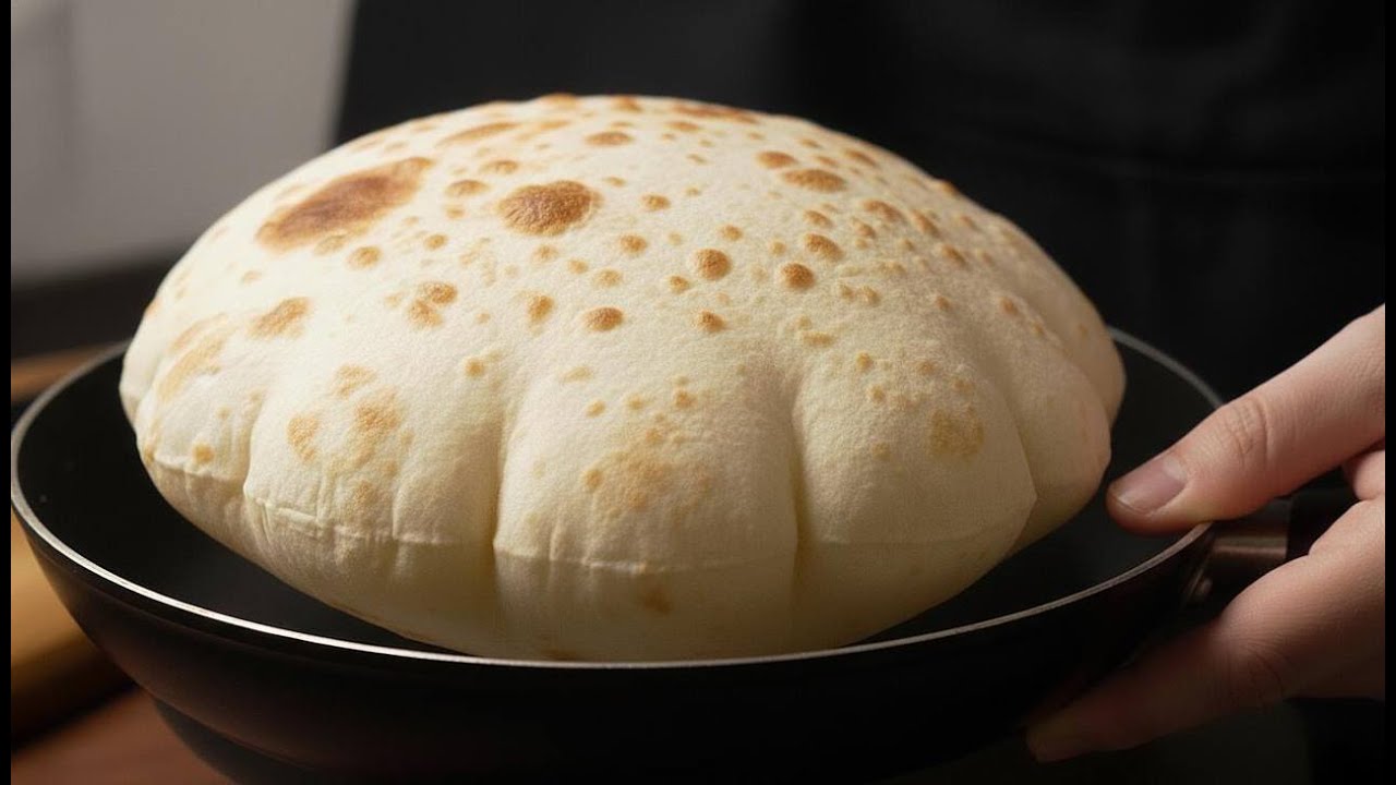 Nehmen Sie WASSER, MEHL und noch 1 weitere Zutat (OHNE Hefe) PITA Fladenbrote für jede Füllung!