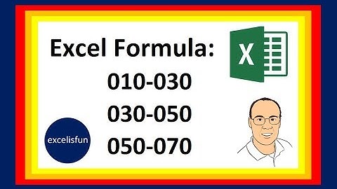Excel Formula for Text Number Label with Lead Zeroes: 010-030, 030-050, 050-070 - EMT 1612
