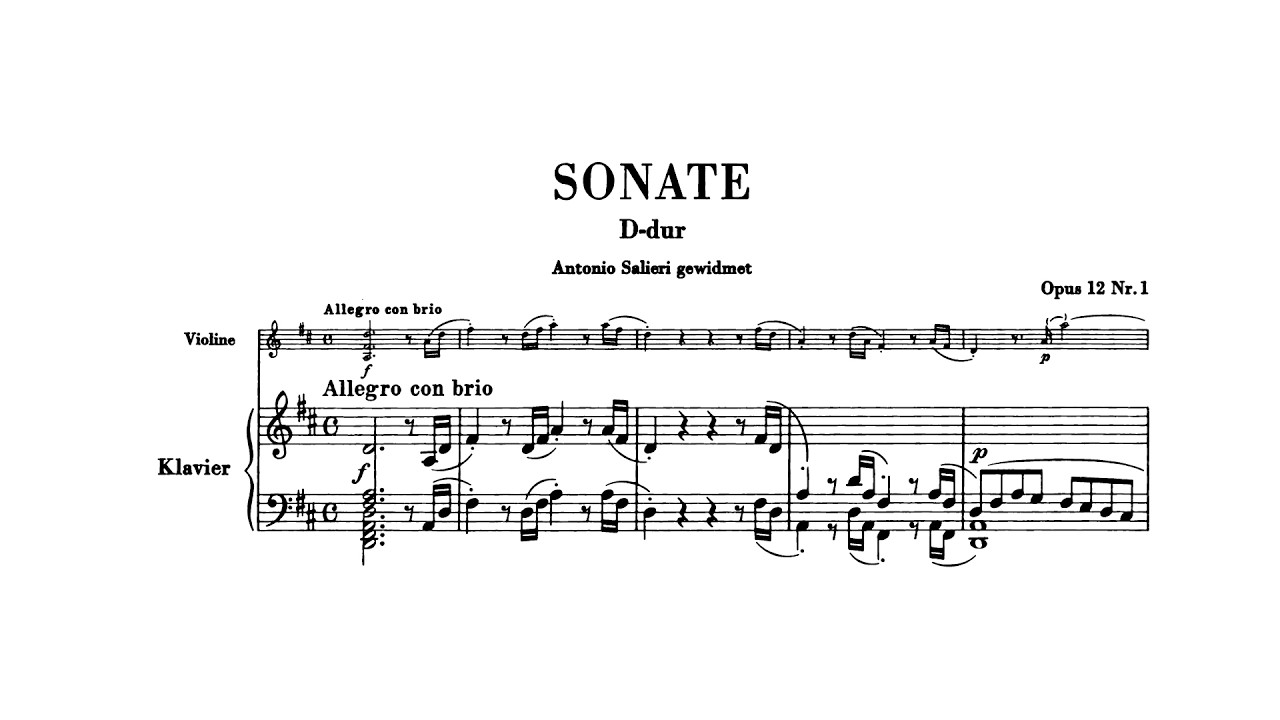 Beethoven: Violin Sonata No. 1 in D major, Op. 12 No. 1 (with Score)