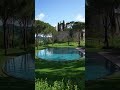 Morning swim at a luxury castle hotel in Tuscany