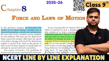 Force and Laws of Motion - 9 Science Chapter 8 | 2025-26 Session