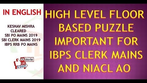 PUZZLE#7/ HIGH LEVEL FLOOR BASED PUZZLE/ IMPORTANT FOR IBBS CLERK MAINS AND NIACL AO/ MUST WATCH/