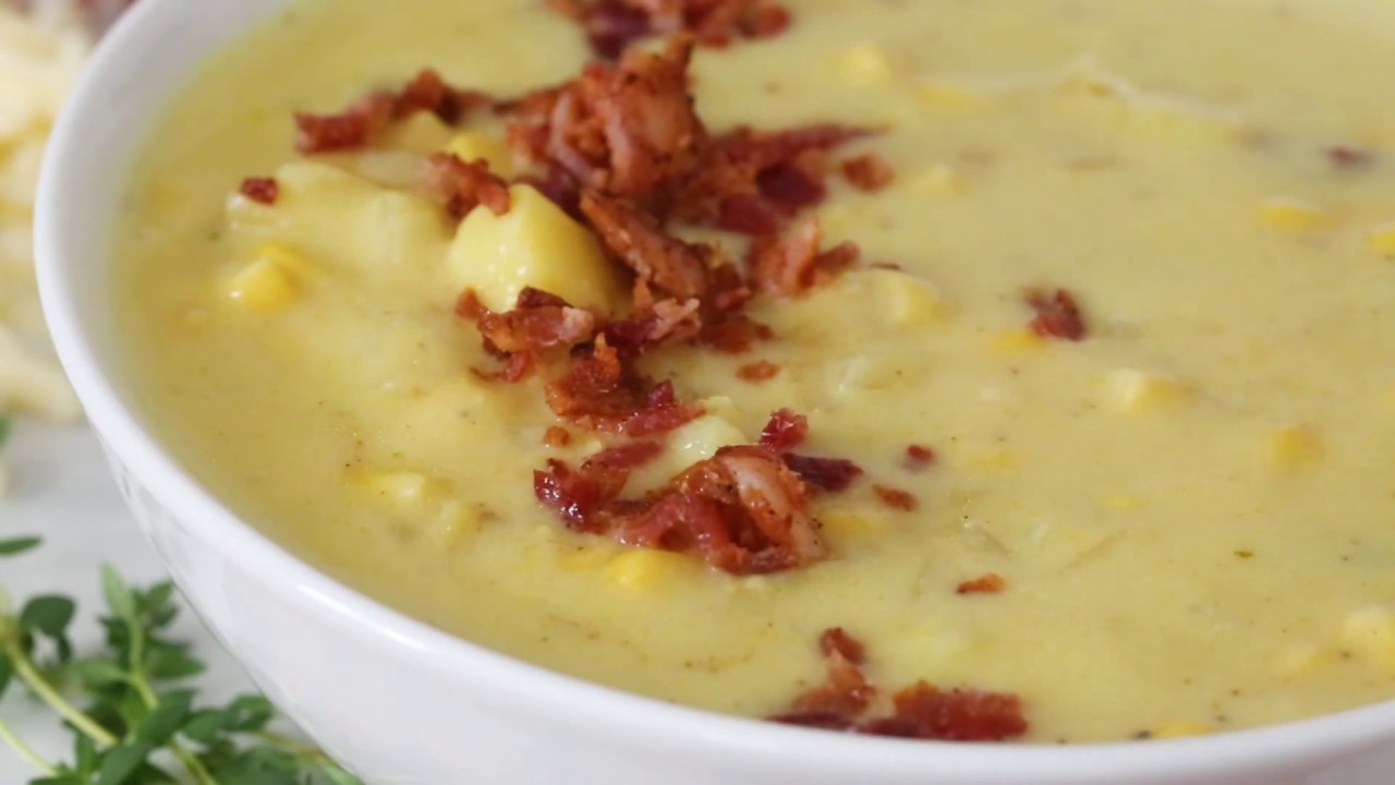 Cheddar Corn Chowder with Bacon YouTube